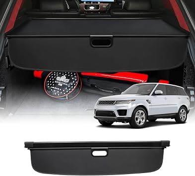 Powerty Retractable Cargo Cover for 2014-2019 Land Rover Range Rover Sport, Canvas Texture Trunk Cover Privacy Screen Rear Security Shade for Range Rover Sport Accessories