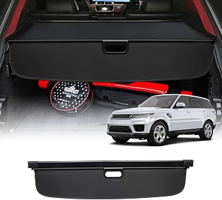 Retractable Cargo Cover for 2014-2019 Land Rover Range Rover Sport, Canvas Texture Trunk Cover Privacy Screen Rear Security Shade for Range Rover Sport Accessories