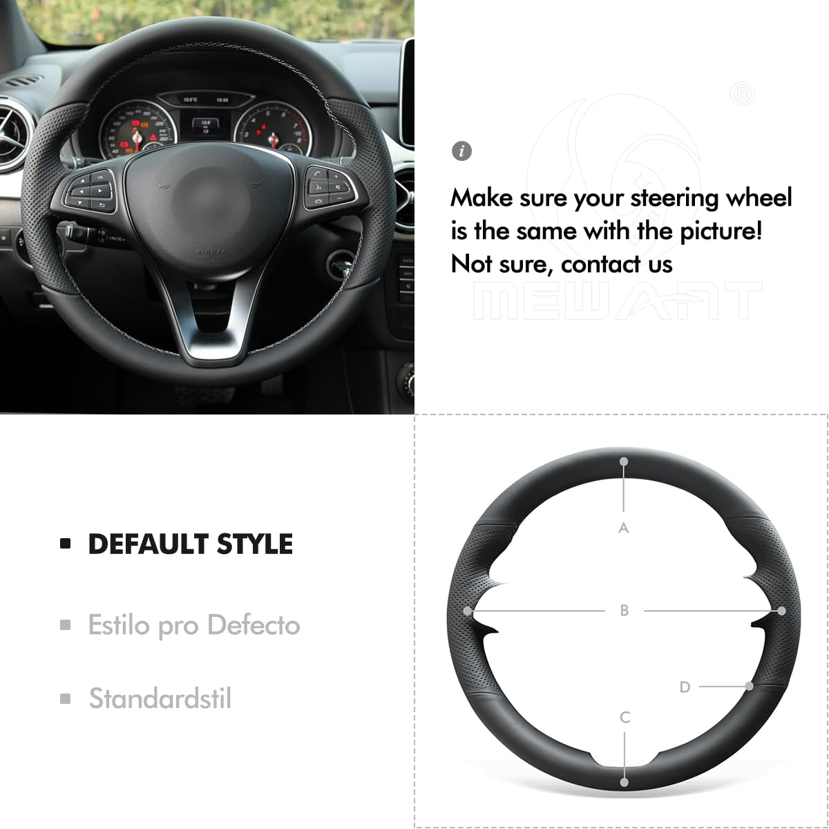 MEWANT Pokrowiec na kierownicę do szycia do Mercedesa W205 C117 C218
