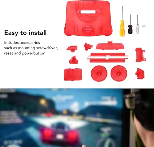 Miniatura 3 de Carcasa protectora para consola de videojuegos retro N64, carcasa de repuesto para consola de juegos N64, carcasa translúcida, juego de carcasa de