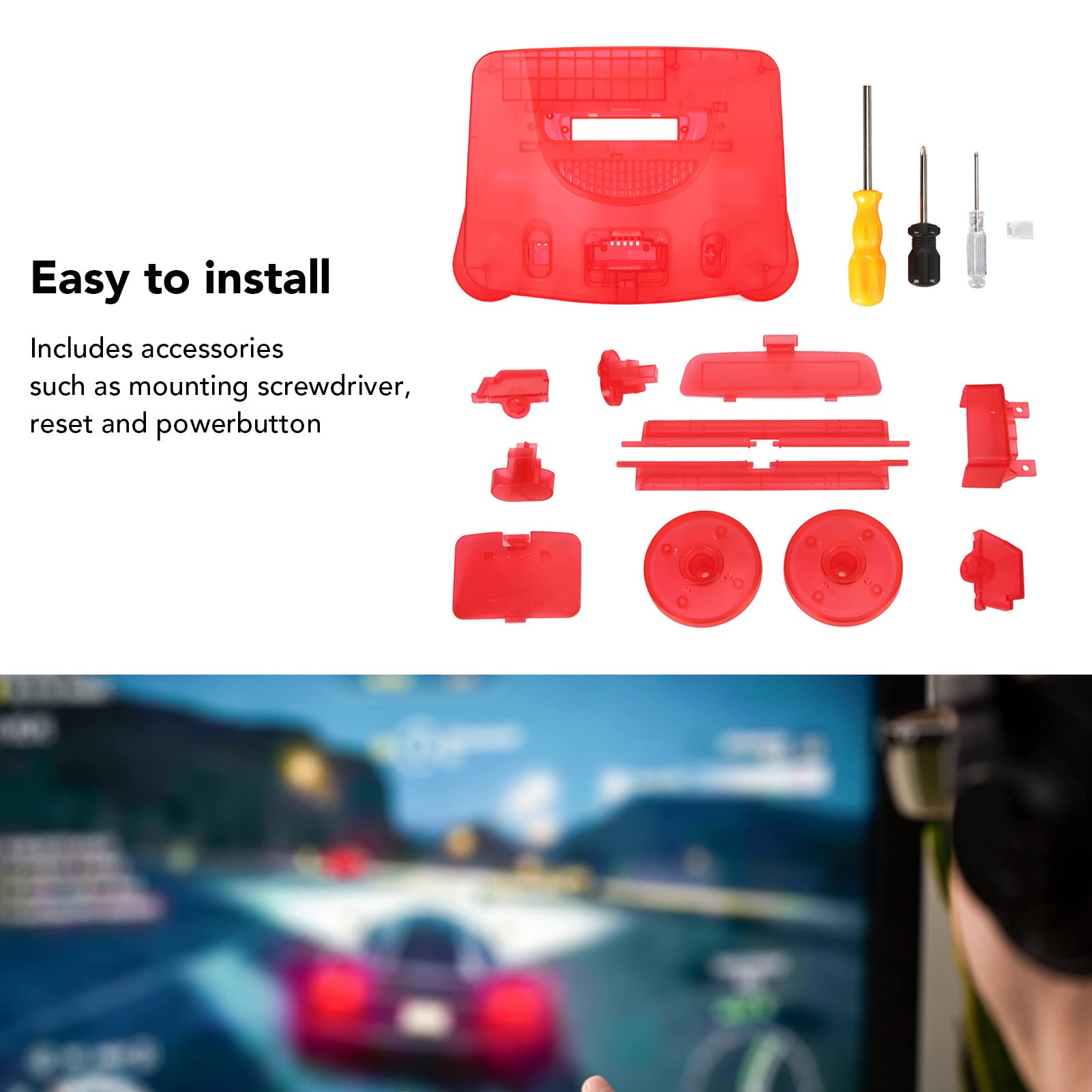 Funda de repuesto para consola de juegos, resistente y exquisita, carcasa de ABS retro para N64, juego completo para todas las regiones, accesorio ideal para los amantes de los videojuegos