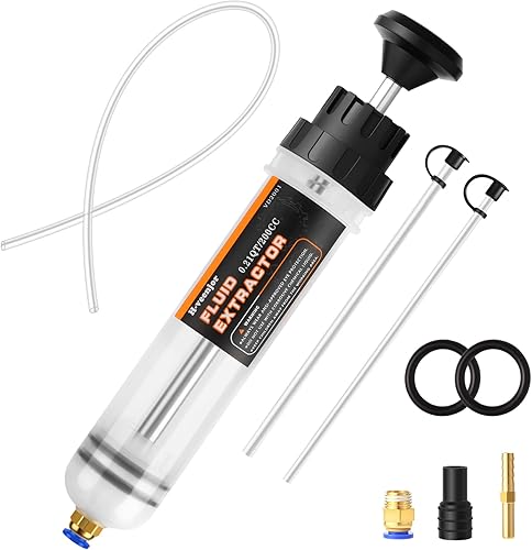 Bomba extractora de líquidos automotriz de 200 CC, jeringa de cambio de aceite con manguera suave adicional de 32 pulgadas y dos tubos de 9
