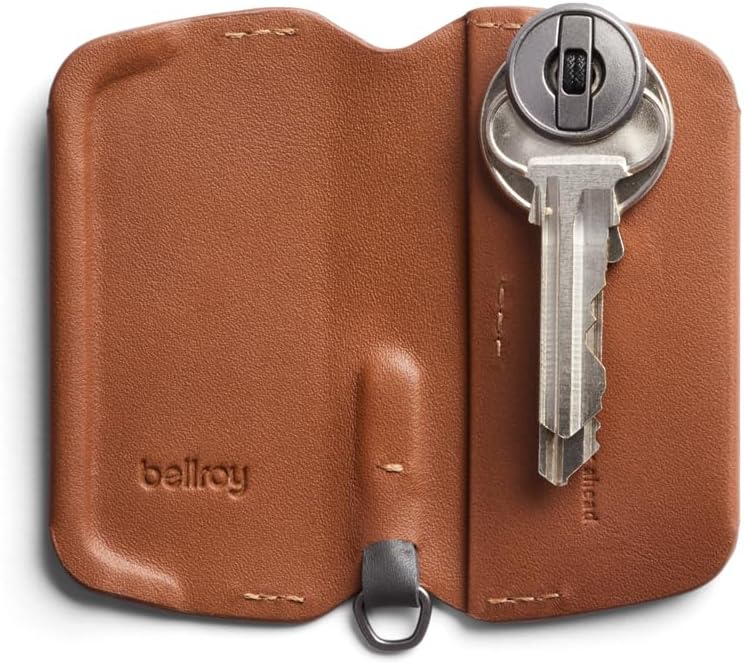Bellroy Key Cover – Third Edition (Leather Key Holder, Holds 2 – 4 Keys) - Caramel