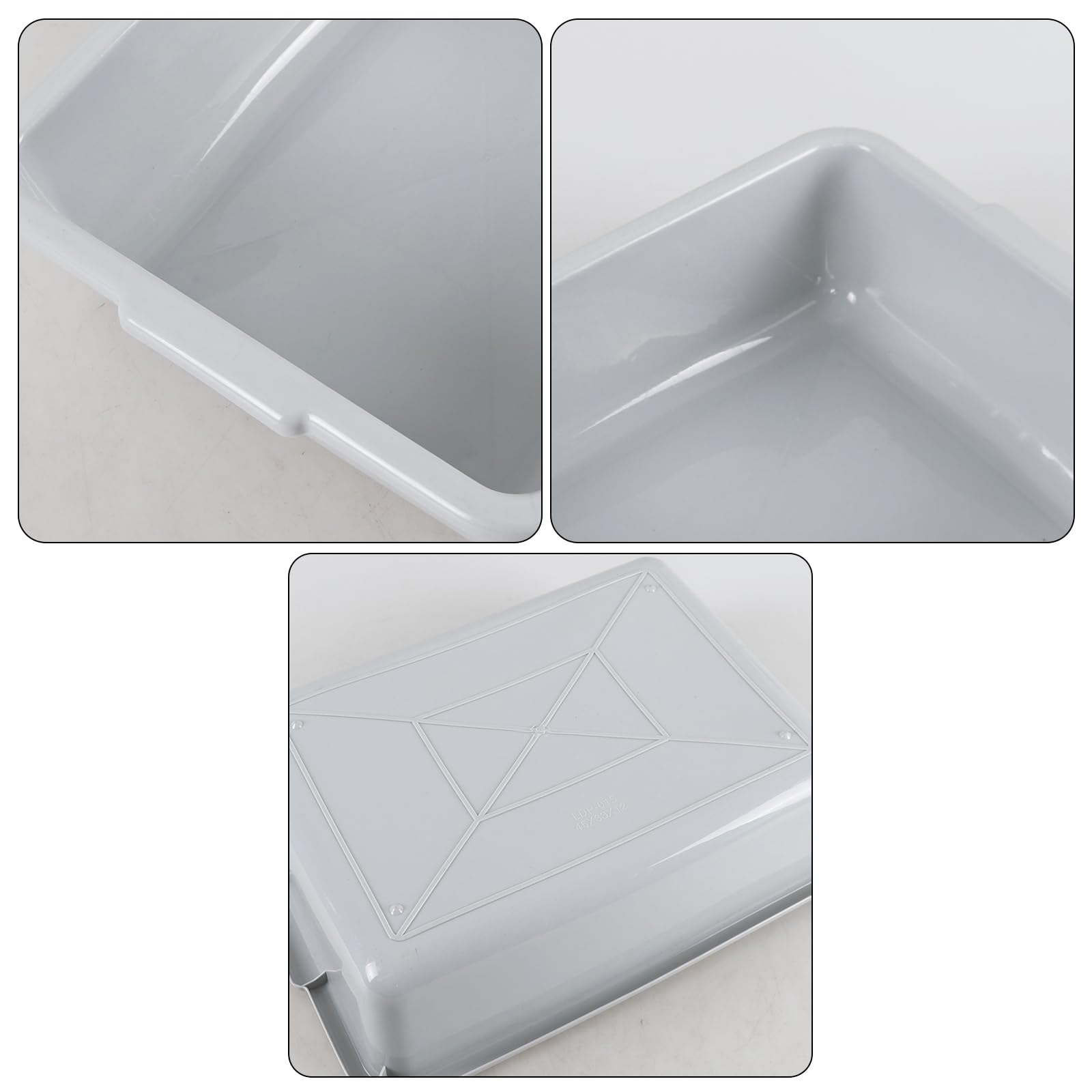 Lot de 3 bacs à vaisselle peu profonds en plastique de 13 litres