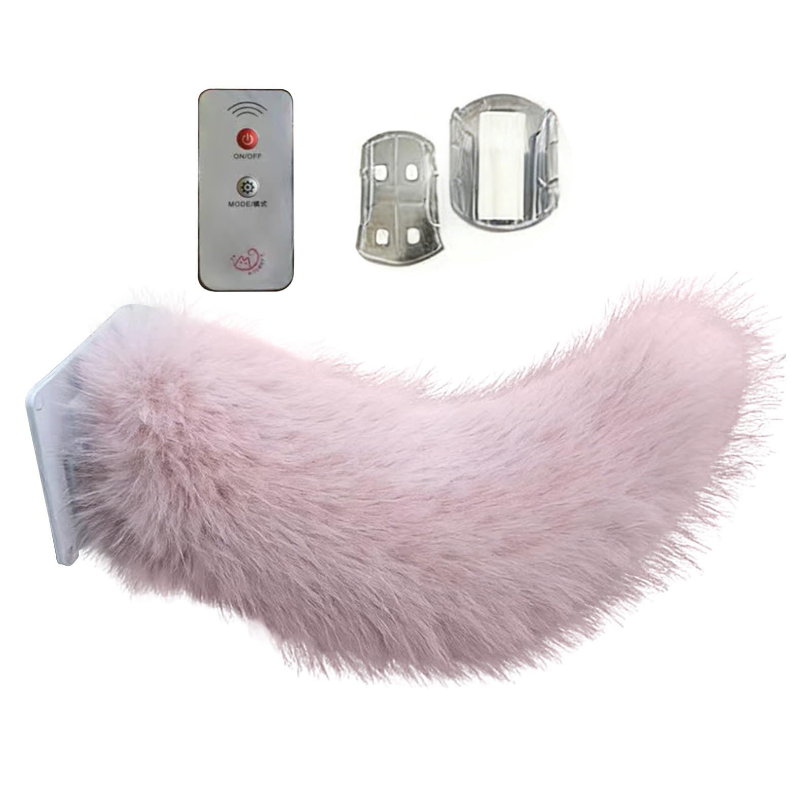 Pink Remote Control Electric Car Tail – Cute Fuzzy Wagging Tail For Car Exterior Decoration, Wireless Moving Fluffy Tail With Led Light, Funny Gift For Car Lovers