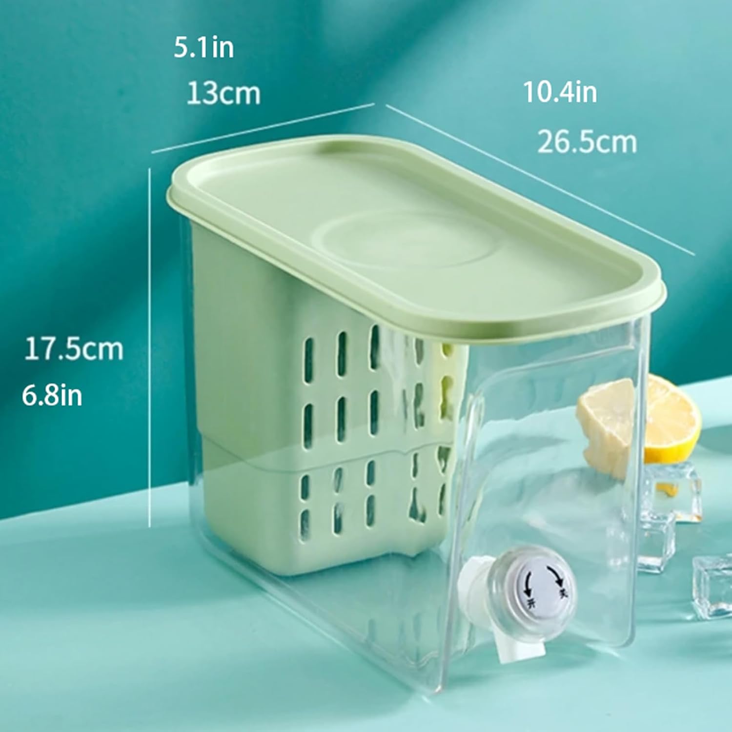 5800ml Iced Beverage Dispenser Fruit Teapot Drink Large Capacity Material Water Pitcher With Fruit Infuser For Water Juice Milk (White)