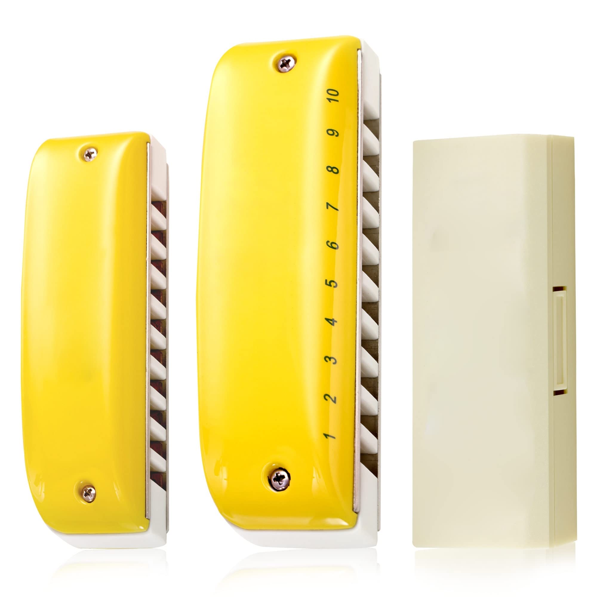 Copertine Gialle per Armonica A 10 Fori con Scatola per Gli Amanti della Musica per Studenti Principianti Armonica per Principianti (Color : B)