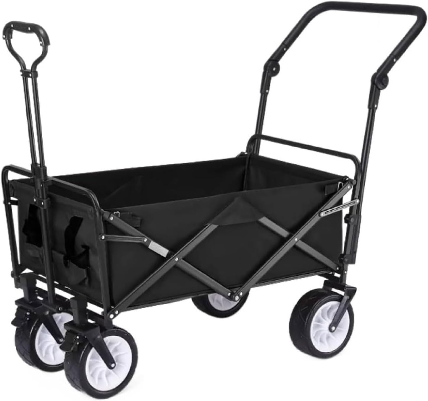 折りたたみ式ワゴンカートポータブル大容量ユーティリティワゴン360°回転ホイール付きアウトドアビーチワゴンガーデン、キャンプ、釣り用