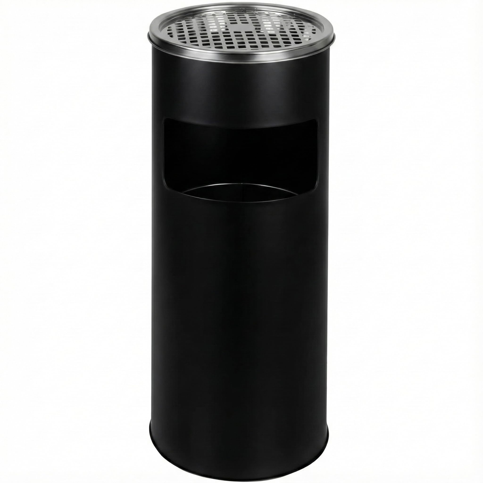 2 en 1 cenicero de pie exterior con papelera negro 61x25 cm papelera cenicero exterior de acero para terrazas hoteles y bares colillero de pie profesional resistente y estable para jardín