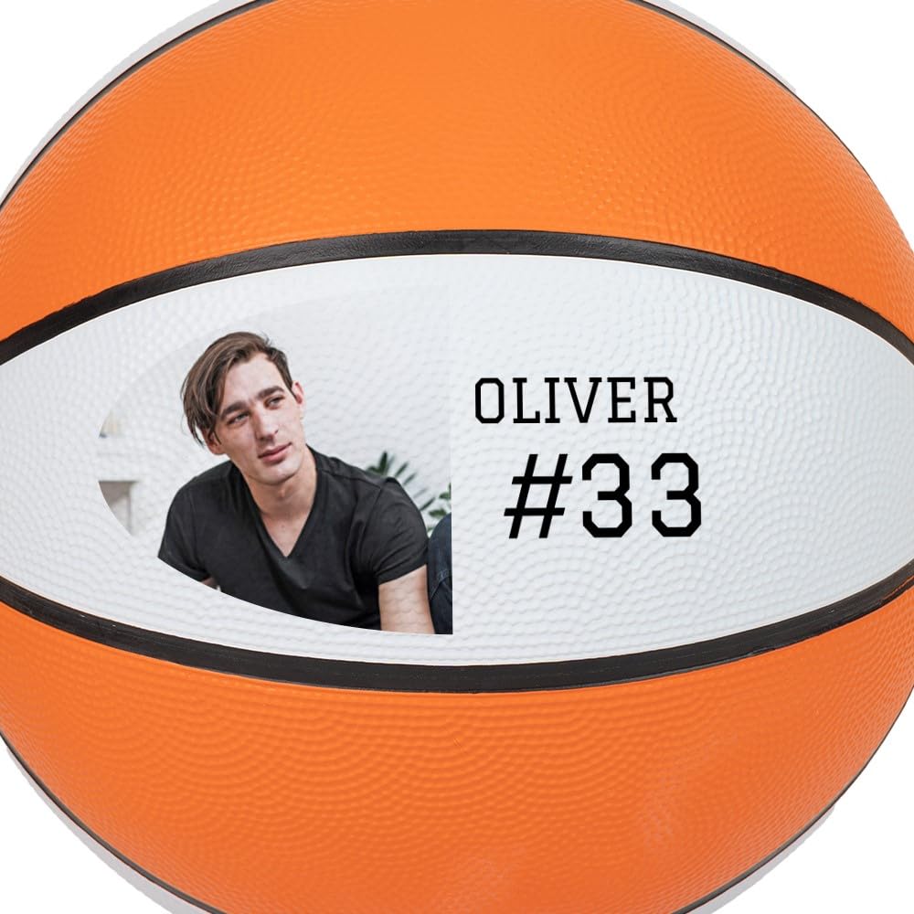Wanapix | Pallone da Basket Personalizzato Decorativo | Piede di Supporto Incluso | Basket Bambino e Adulti | Personalizzato con Foto e Nome | Taglia 7