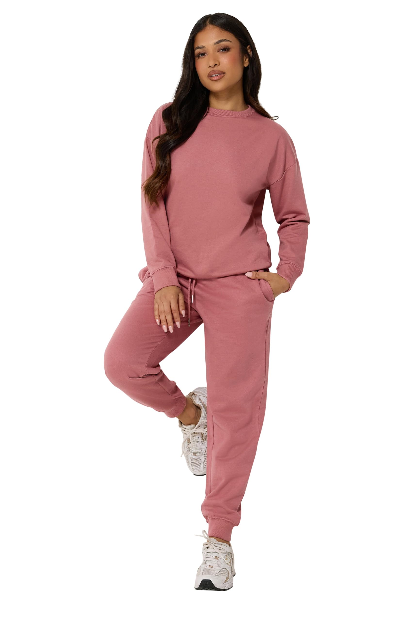 Pixiegirl Women's Pink Petite Dark Cuffed Joggers Petite