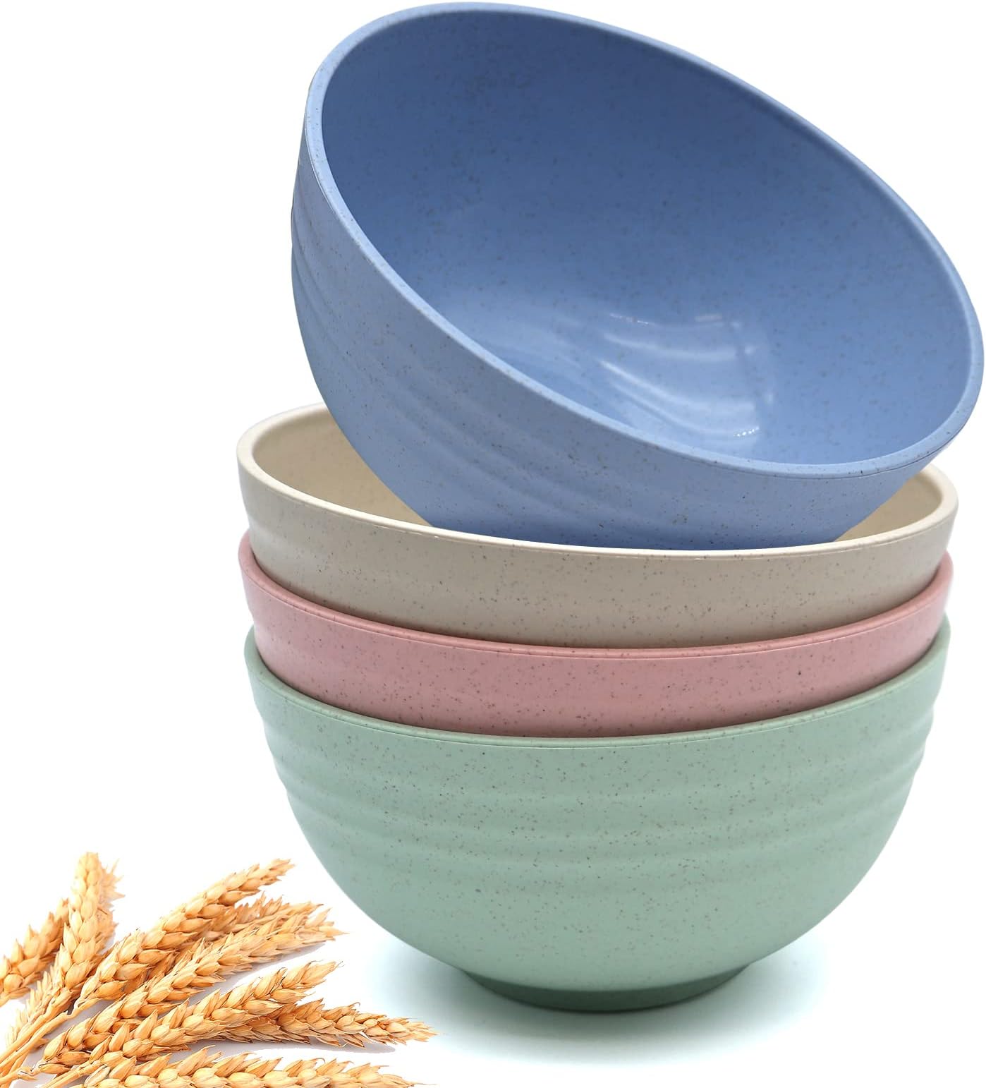 Zulay 24oz Unbreakable Wheat Straw Plastic Cereal Bowls