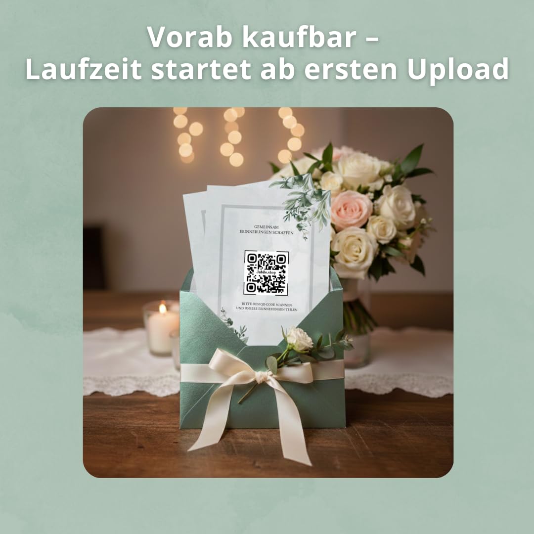 Jubilo Hochzeitsfotos QR Code mit 25 Tischkarten | Fotogalerie | Hochzeitsbilder sammeln mit Gästen | Hochzeitsspiele und Fotoaufgaben | Fotospiele Für unvergessliche Hochzeit Erinnerungen