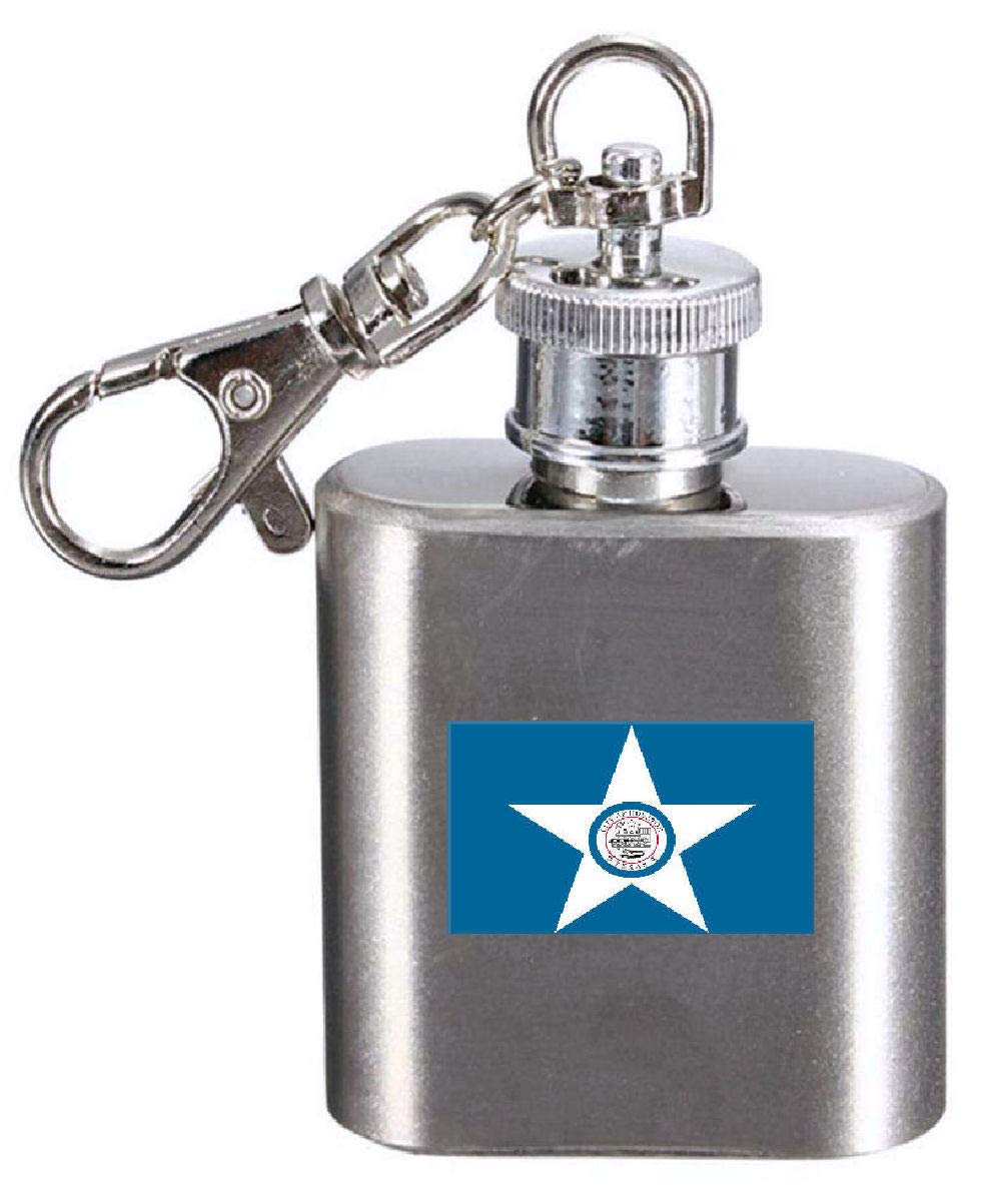 Flasque porte-clés gravé Houston City USA idée cadeau anniversaire homme