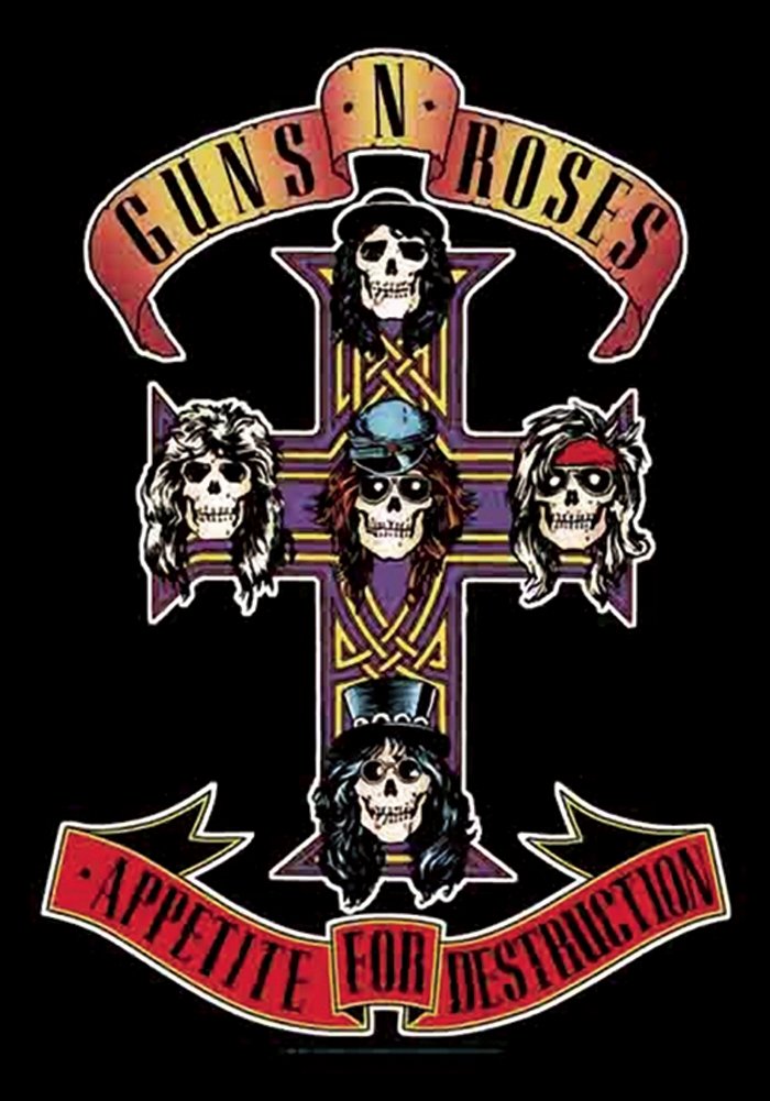 Guns N Roses Cross Fabric Poster Print, 30 by 40-Inch