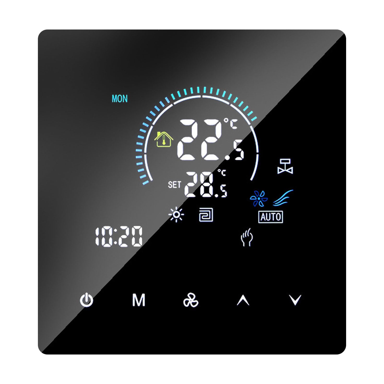 Jeffergarden WiFi-Smart-Thermostat, Touchscreen-Farbdisplay für Klimaanlage und Fußbodenheizung, Programmierbarer Wochenplan, 41–140 °F, Zuhause und Büro