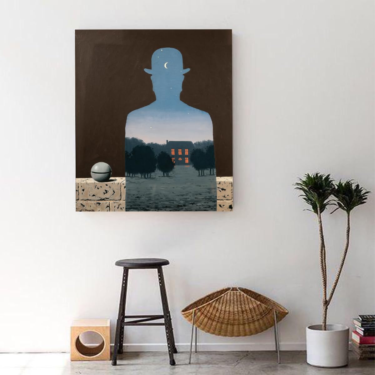 Magritte El Donante Feliz Lienzo Hombre Surrealista 90x110cm