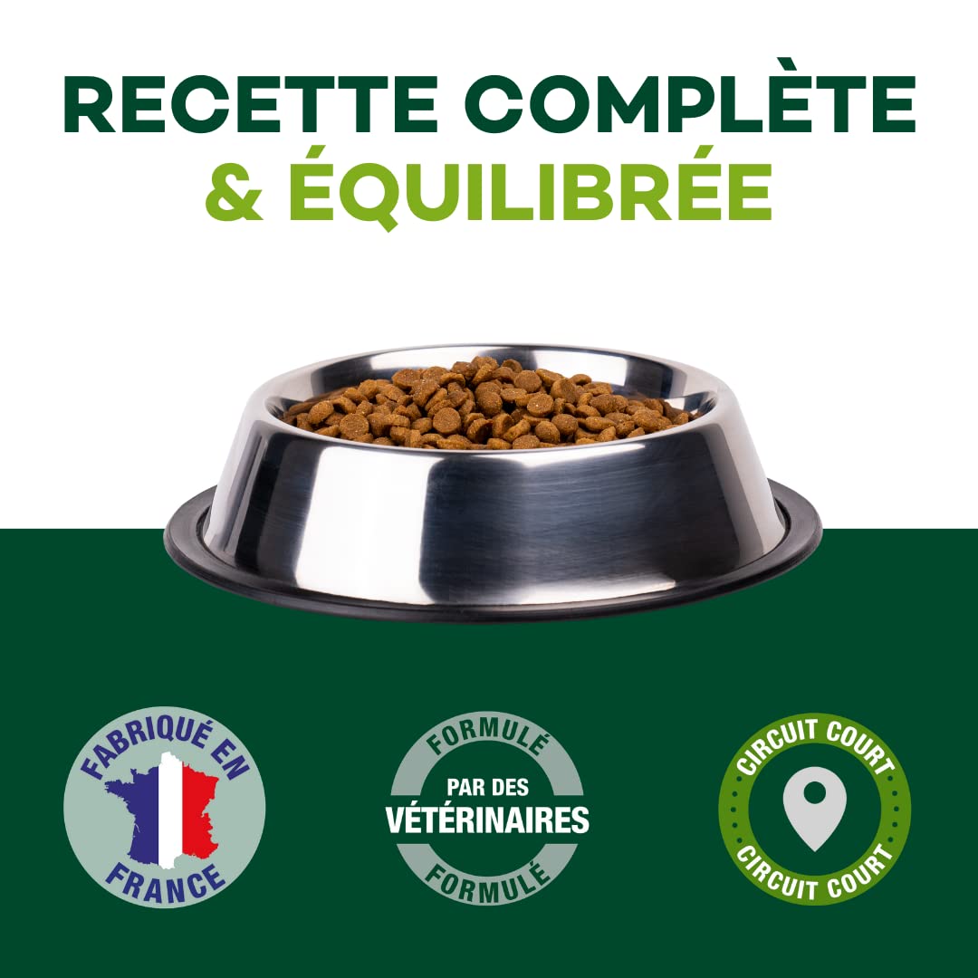 EQUILIBRE & INSTINCT - Chien Adulte - Petite Taille - Croquettes à la Volaille - Solidité des Os - Recette Complète Formulée avec des Vétérinaires - 5kg - Fabriqué en France