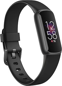 Fitbit Luxe Activity Tracker with up to 6 days battery life, stress management tools and Active Zone Minutes, Black / Graphite Stainless Steel