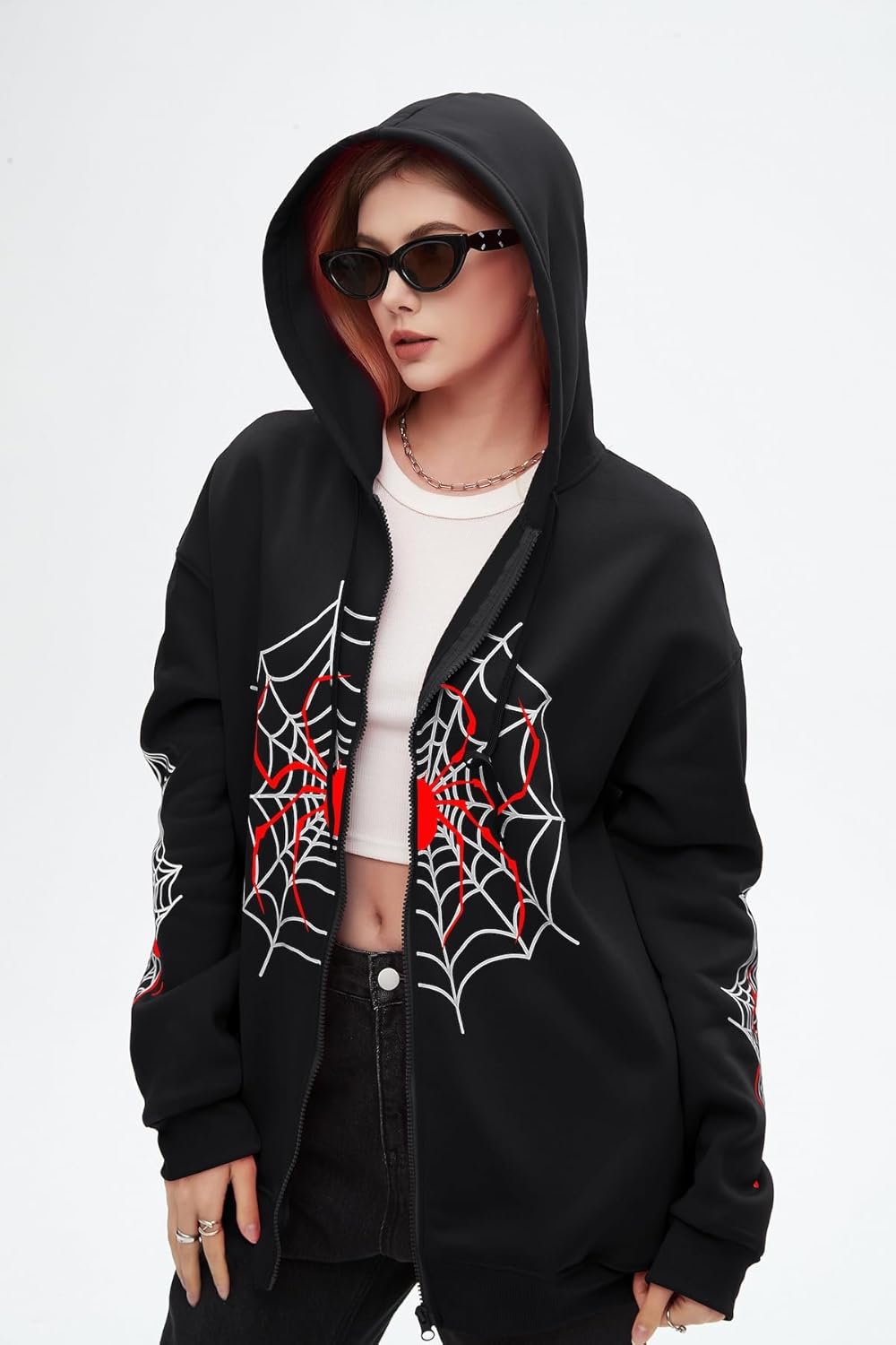 Spider Graphic Hoodies Y2k Zip Up Hoodie Men Women Oversized Sweatshirts Y2k Jacket Streetwear Vintage Tops - Image 4