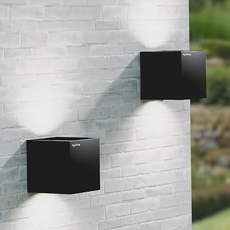 Lifelong Solar Outdoor Up and Down Light for Home Decor- Solar Panel with LED Light & Upto 10hrs use - Waterproof Wall Lamp - Light Sensor -4 Modes Light for Garden Balcony Staircase Terrace