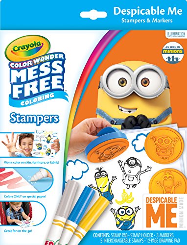Crayola Color Wonder Despicable Me Mess Free Stampers & Drawing Pad Set Art Gift for Kids & Toddlers 3 & Up, Stamps, Stamp Pad, Paper & Markers, Won't Mark Walls, Clothes or Furniture