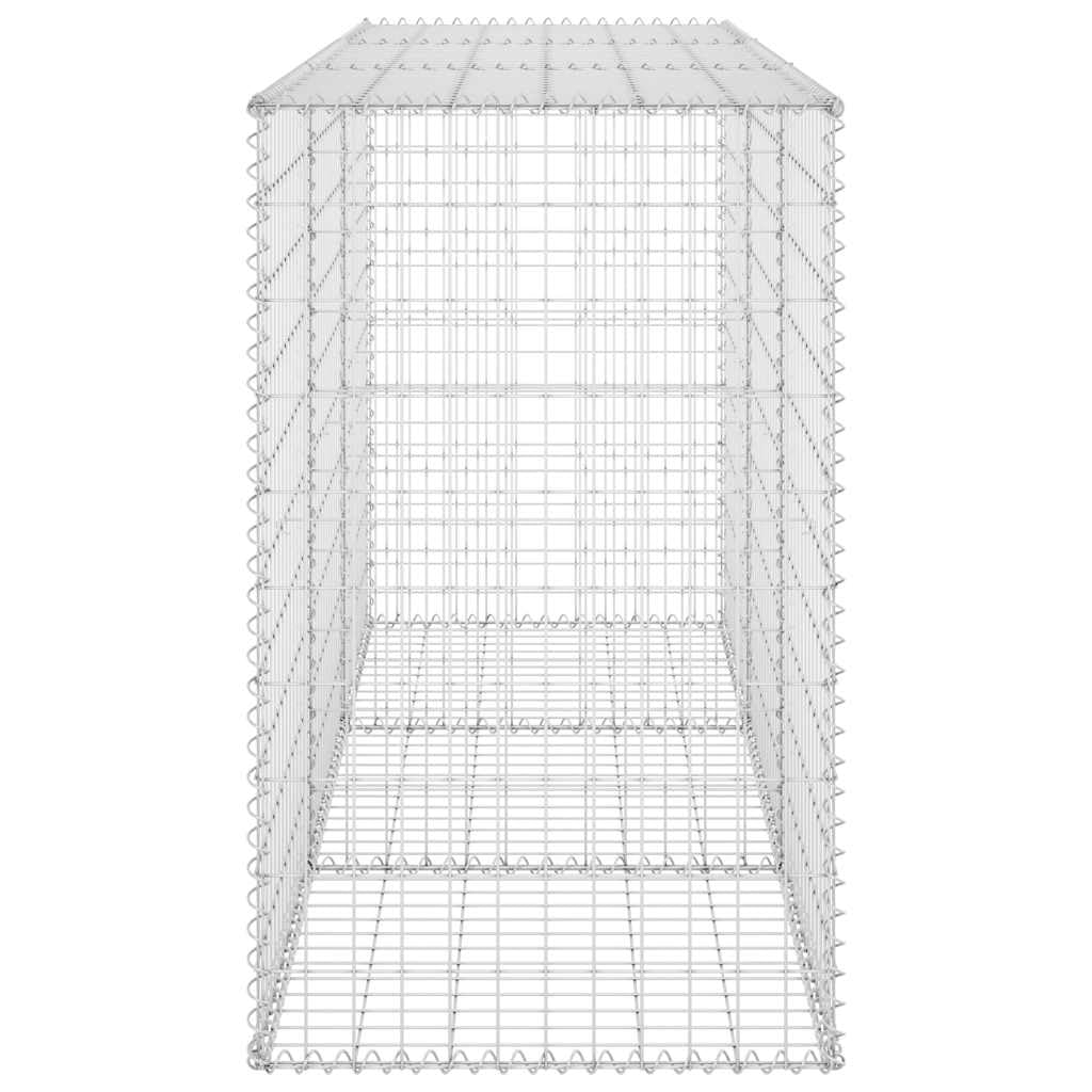 Gabionenwand mit Abdeckung aus verzinktem Stahl 200x60x100 cm Gartenzaundoppelstabmatte Sichtschutz Zaunfeld für Terrasse Balkon Vorgarten und Grundstück Begrenzung