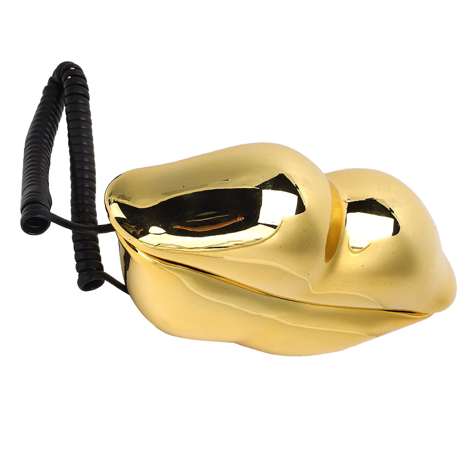 VBESTLIFE Lippenform Telefon, Galvanisieren Goldenes Lippenform Telefon, Festnetz Festnetztelefon Festnetz für Zuhause/Büro/Hotel