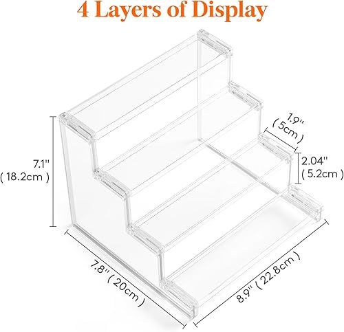 Miniatura 5 de Lifewit Organizador de perfumes de 4 niveles para mujer, elevador de exhibición de plástico, montaje sin herramientas, estante de cosméticos