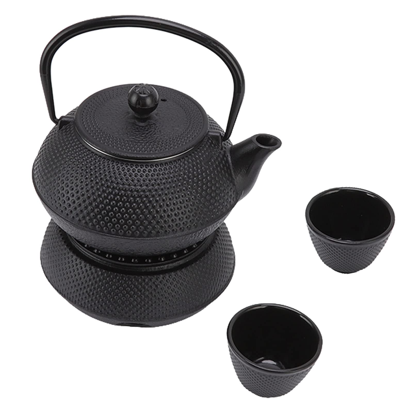 Juego de tetera de hierro fundido, tetera de estilo japonés con ahorro de energía y colador de tazas más calientes para amantes del té en el hogar y la Oficina, 800ml, lujoso y