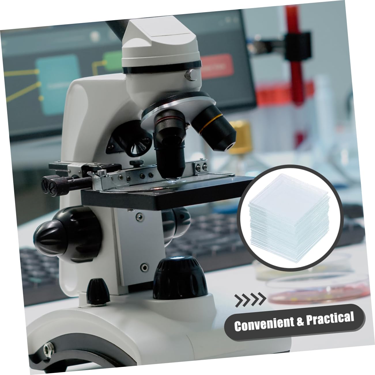 iplusmile 2000pezzi Vetrini Microscopici Coprioggetti Per Laboratorio e Studio Scientífico Compatibili Con Diversi Modelli Di Microscopi
