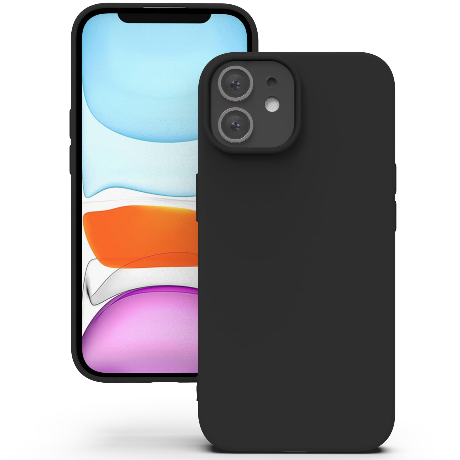 YATWIN Silicone Case for iPhone 11, Soft-Touch, Shockproof, DustProof, Antiskid Full Body Armour Phone Cover for Apple iPhone 11 - Black