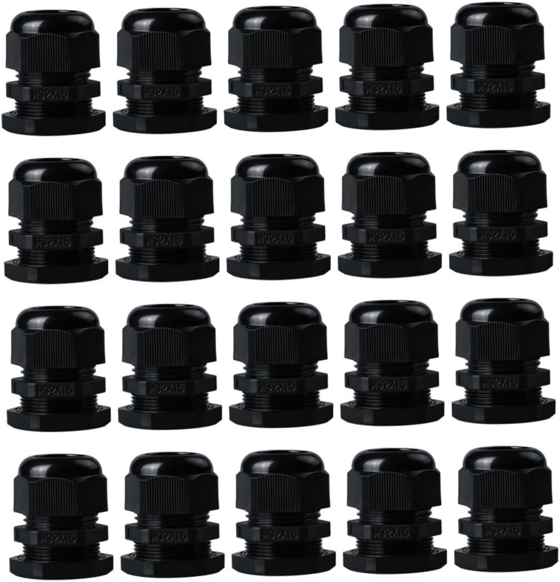 20pcs Waterproof Nylon Cable Gland Cord Grip Connector for Equipment