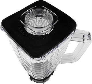 Plastic Square Replacement Blender Jar Set, 4.5" Top Compatible with Oster Osterizer Blender Models, 5-Cup, 1.25L Pitcher, 0.33 Gallon Capacity