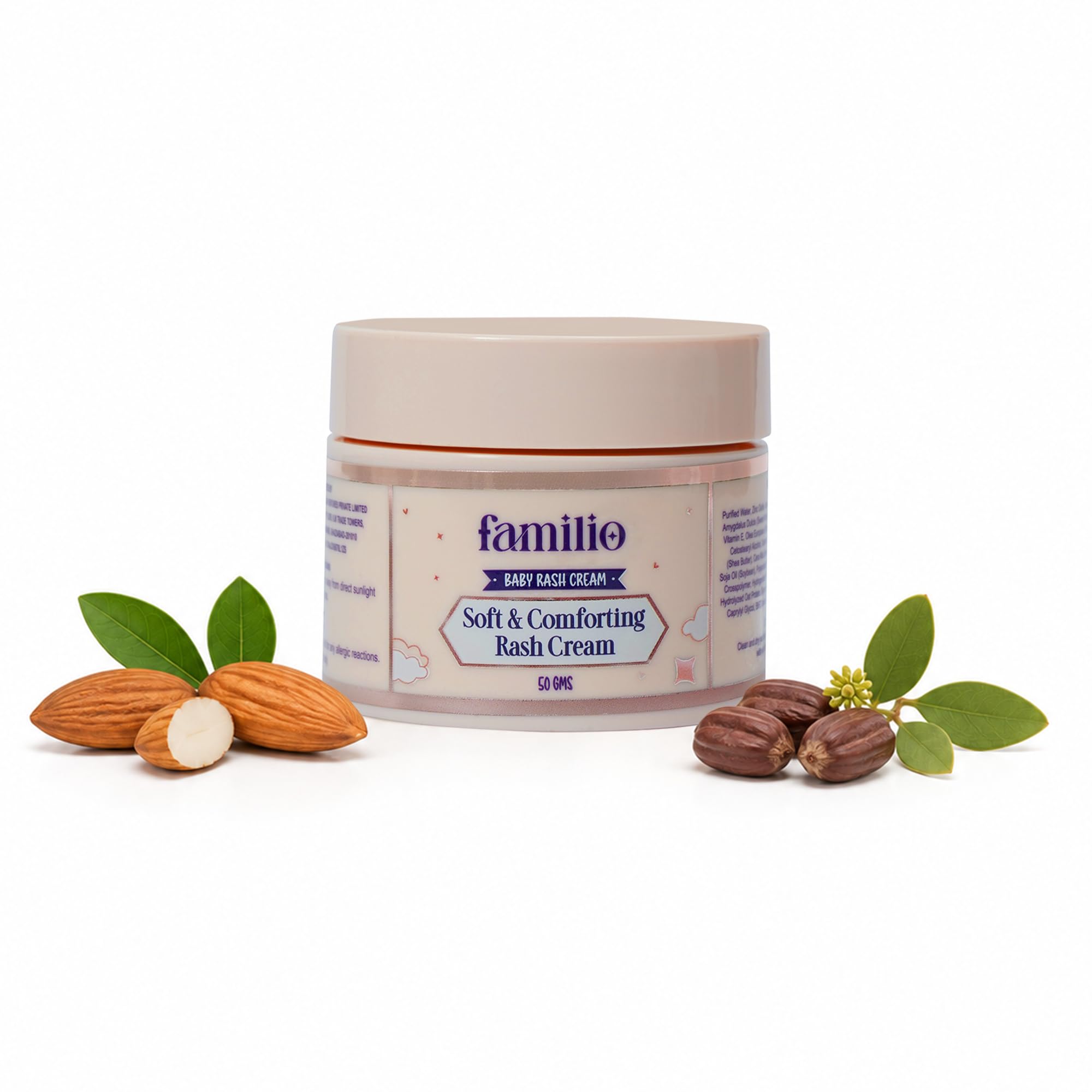 Familio Soft & Comforting Rash Cream 50g | Diaper Rash Cream with Almond, Jojoba, Olive & Castor Oil | Gentle, Non-Greasy Care for Sensitive Baby Skin-picture-11