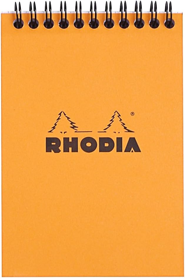 RHODIA 13500C - Spiral Notebook (Full Bound) Orange - A6 - Small Squares|80 Detachable Sheets, Clairefontaine Paper 80g| - Soft and Resistant Coated Card Cover - Classic