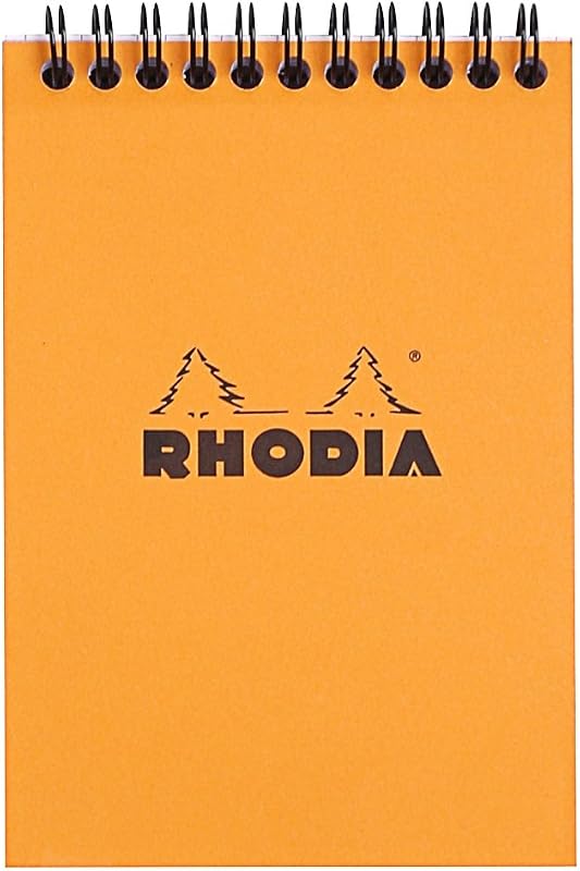 RHODIA 13500C - Notepad Bloc-Notes à Spirale (Reliure Intégrale) Orange - A6 10,5 x 14,8 cm - Petits Carreaux - 80 F Détachables - Papier Clairefontaine 80 g/m² - Couverture en Carte Enduite Souple