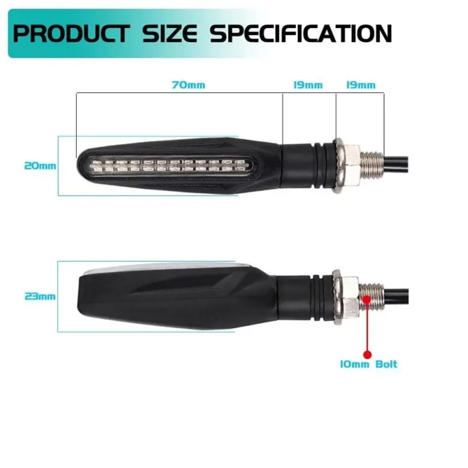 4 pezzi indicatore di direzione del motociclo flusso ambra 12V lampeggiatore anteriore posteriore lampeggiante per sport bici da per cross(B)