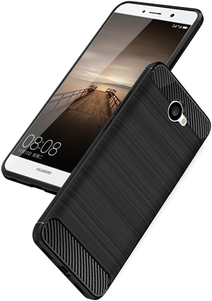Dretal Huawei Ascend XT 2 Case, Huawei Elate 4G LTE Case, Carbon Fiber Shock Resistant Brusd Texture Soft TPU Phone case Anti-Fingerprint Flexible Protective Cover for Huawei Ascend XT2 H1711 (Black)