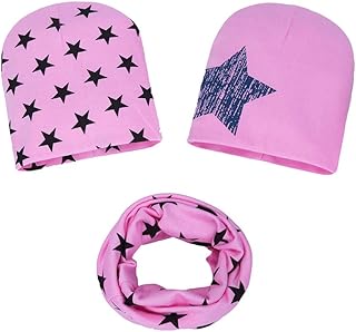 Generic Baby,Clothing,Baby Boys 0-24m,Accessories,Hats & Caps Hats Collars Toddler Kids Cap 3PC Prints Hat Stars Baby Scarf Winter Sets Autumn Baby Care Toddler Boy Winter Hat