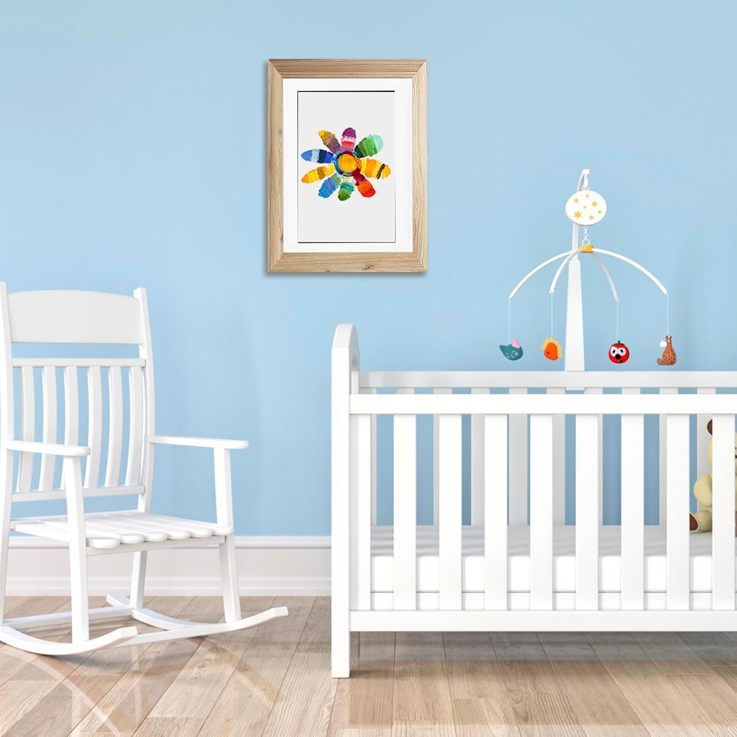 2Pcs Kids Art Frame Changeable 8.5x11 Letter Size Display with Mat Kids Artwork Frame Front Opening Artwork Frames for Kids Art Decorative Art Frames for Kids Art Holds 50-100 Works of Art for Hanging,Wood Grain