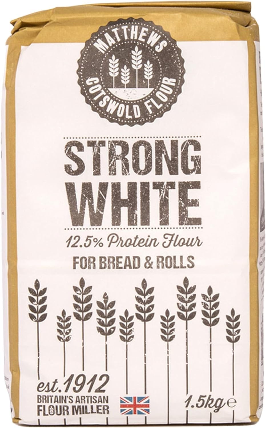 Matthews Cotswold Strong White Flour - 1.5kg Bag (Single Bag)