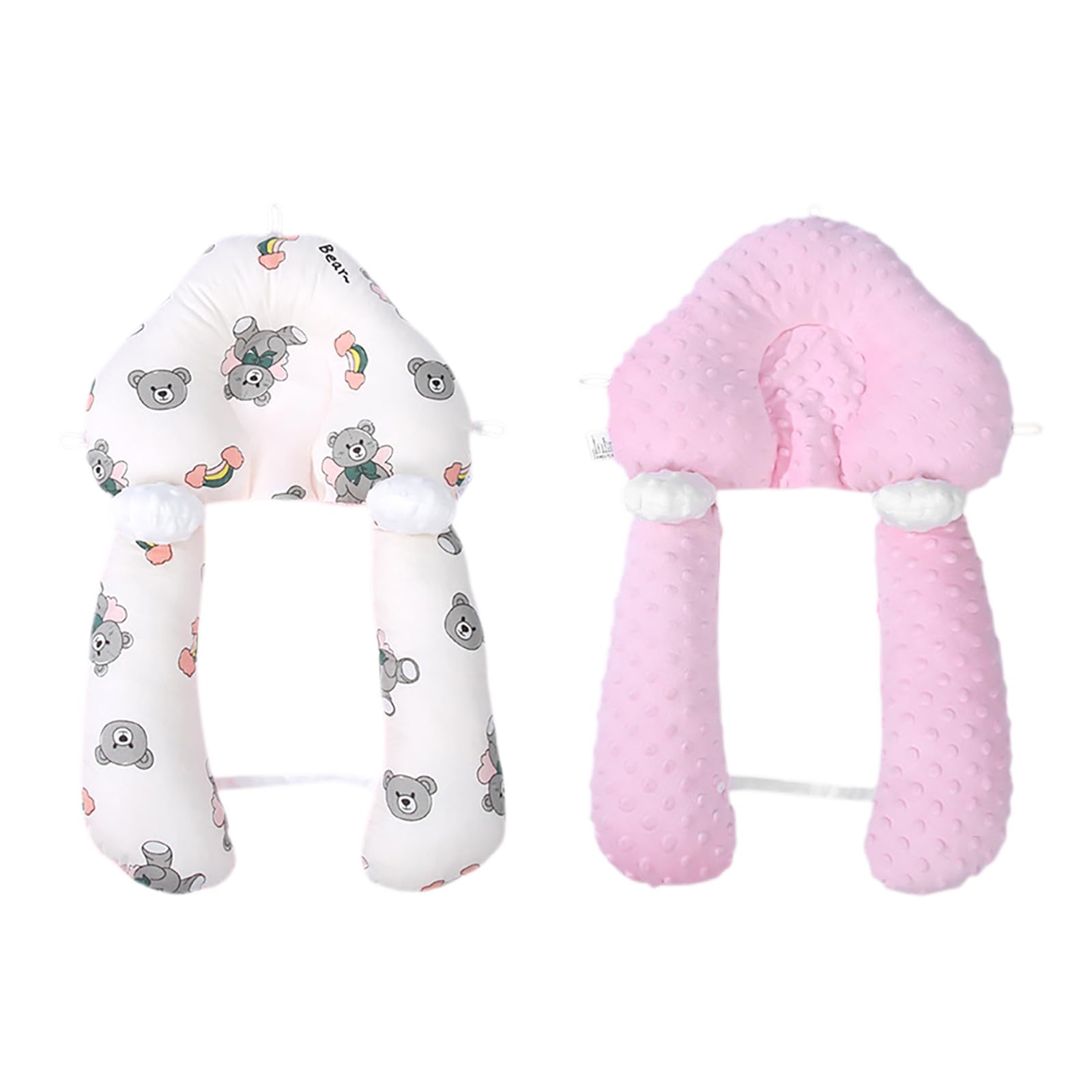 Baby Support Pillow Car Seat Belt Head Neck Support Cushion Soft H-Shaped Headrest Sleeping Pillow Adjustable Car Seat Strap Cover Pad Head Neck Relief Ergonomic Design