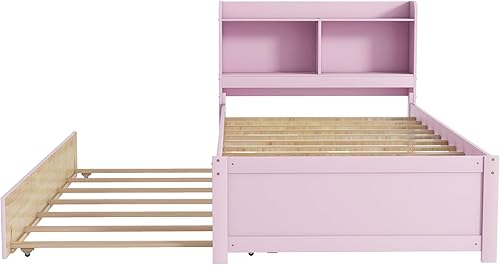 Miniatura 7 de HomSof Cama individual con nido, estantería, espresso