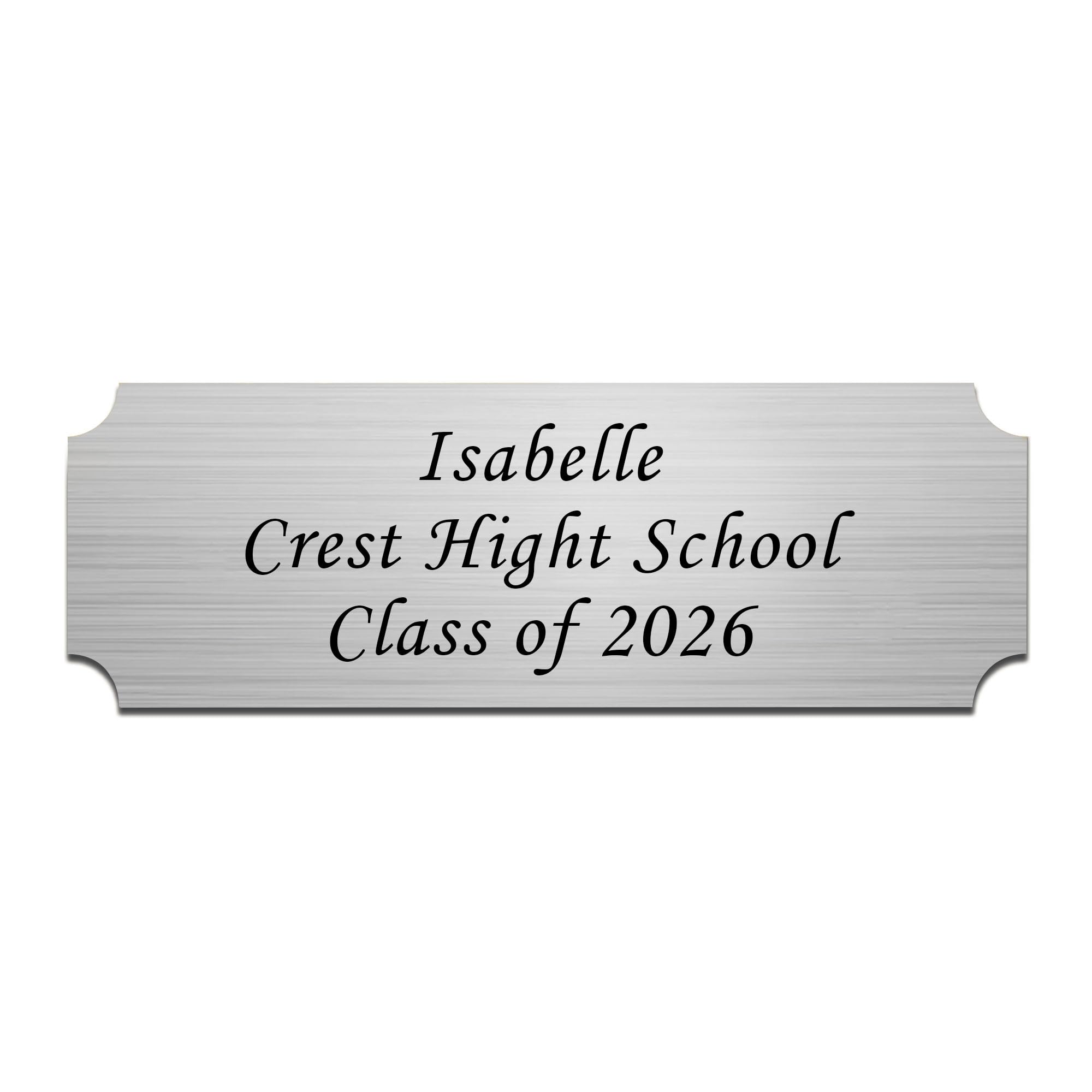 Engraved Name Plates 1" x 3" Graduation Gifts Class of 2026 Custom Plaque Trophy Plates Engraved Name Plate Custom Engraved Plate Personalized Engraved Brass Plaque(Silver-1, 3x1 in)