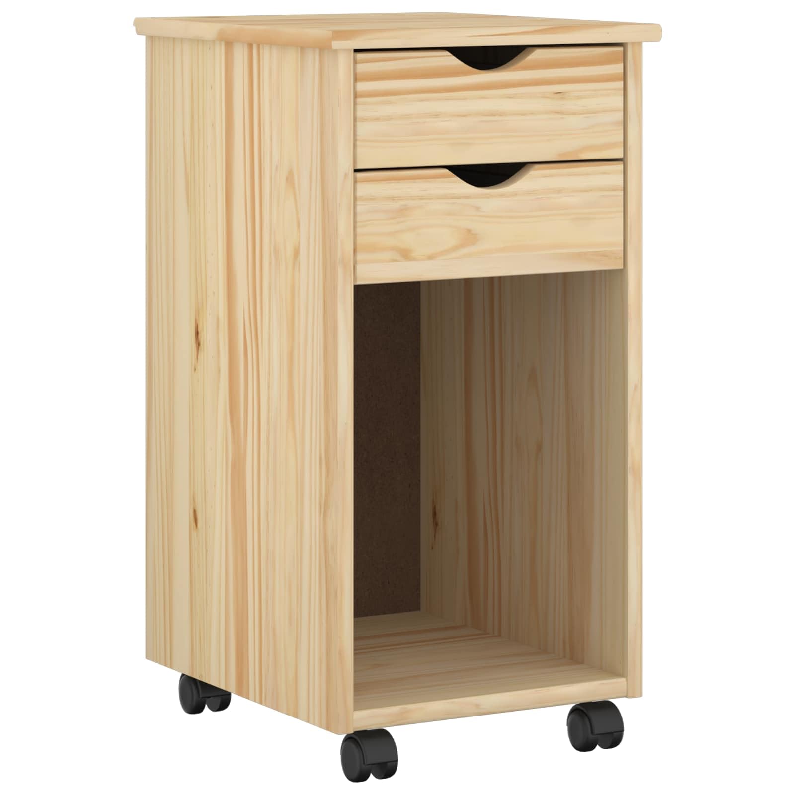 vidaXL Mobile con Ruote Marrone 34 x 39 x 65,5 cm, Scrivania Studio, design rettangolare minimalista, con tanto spazio, rotelle per ufficio a casa, mobile in MDF per organizzare