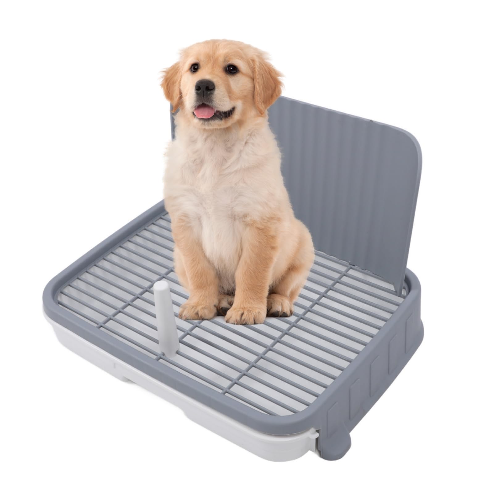 Dog Potty Tray, Pet Pee Mesh Potty with Splash Wall, Indoor Dog Training Toilet Tray, Pet Litter Box, Portable Pee Pad Holder for Small and Medium, Easy to Clean