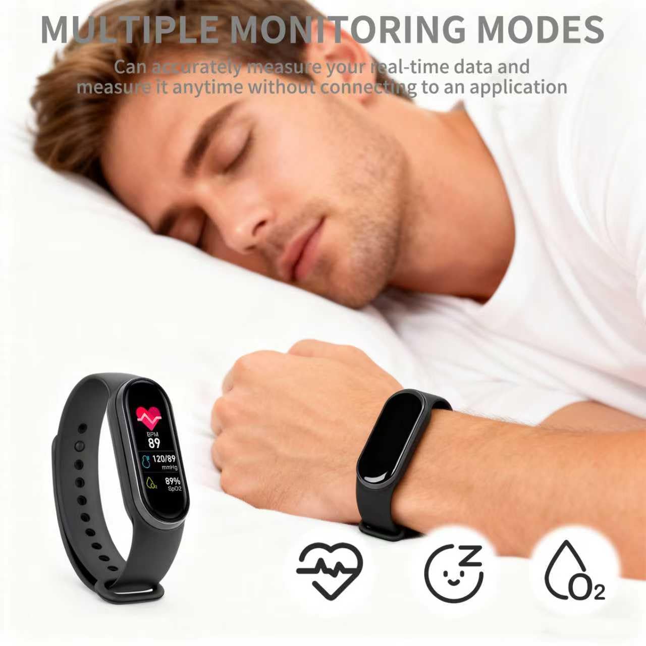 Fitness Activity Tracker, Xiao-mi Smart Band 9 with Heart Rate Sleep Monitor Step Calories Counter Blood Oxygen IP67 Waterproof, 14 Sports Mode 18 Day Battery Life for Kids Women Men (Black) (Black) — view 4