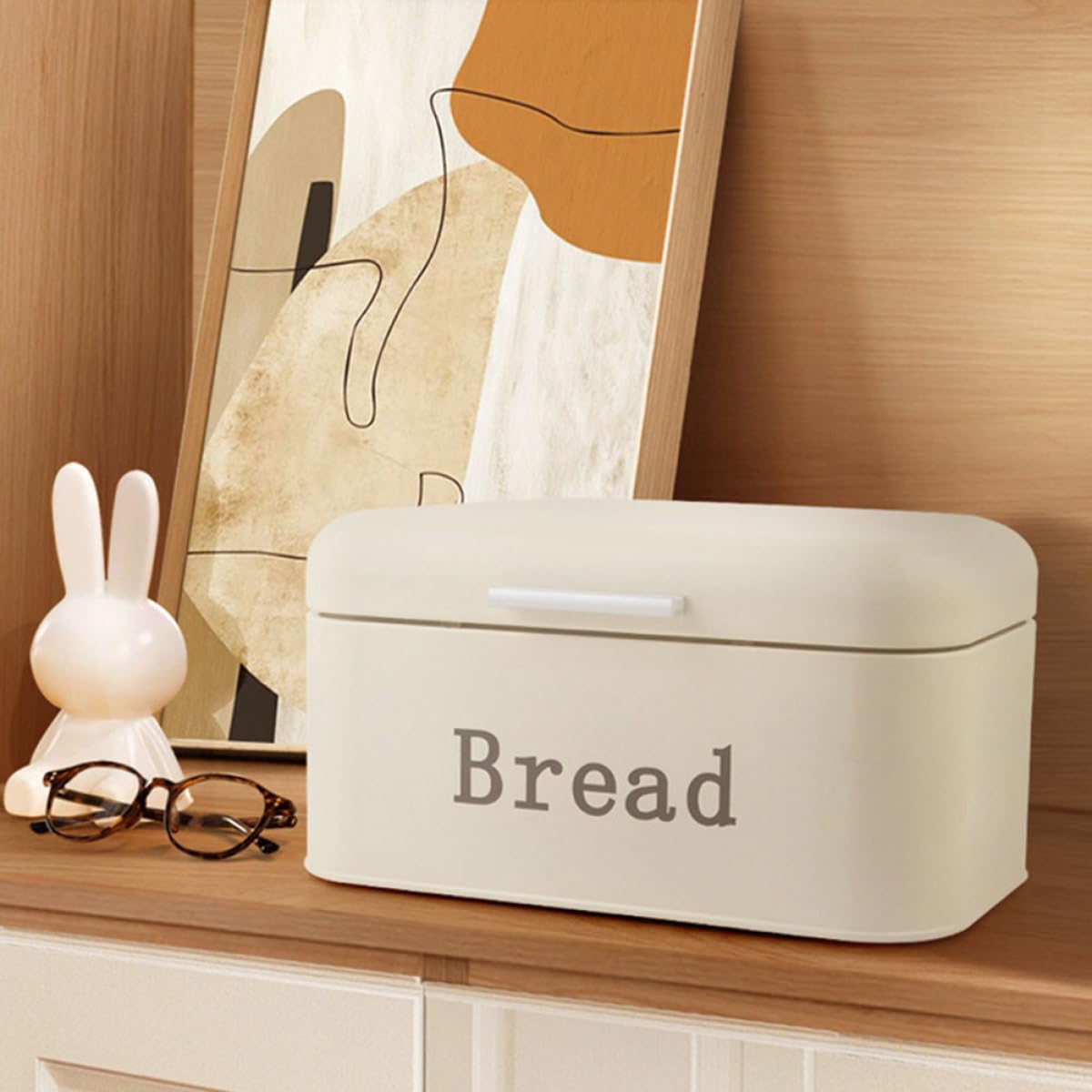 DOITOOL Scatola per Pane in Metallo Chiusura Ermetica e Coperchio Ribaltabile, Contenitore per Conservazione di Pane e Dolci da Forno Sul Piano di Lavoro