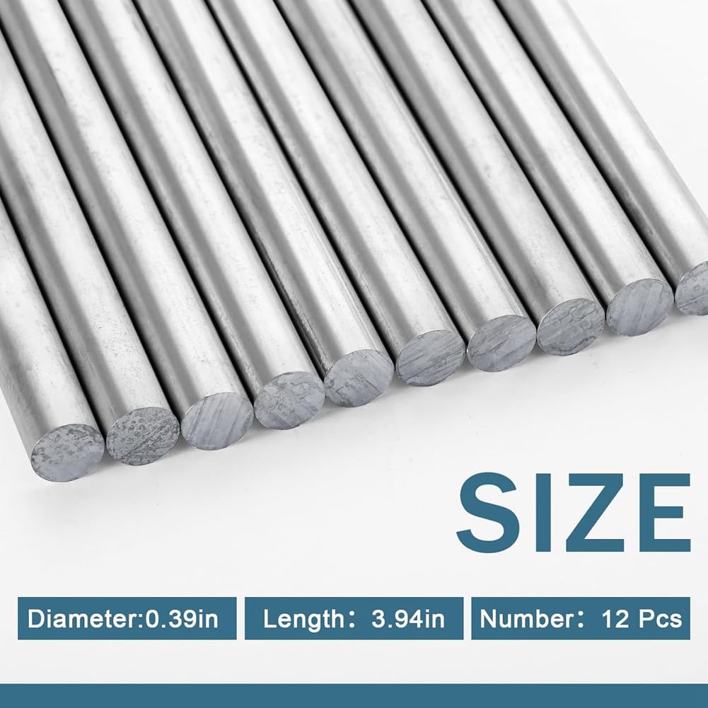 Tige de Zinc Anode Métallique en Zinc Bonne Conductivité pour la Recherche sur les Expériences Scientifiques Scolaires 12 Pièces
